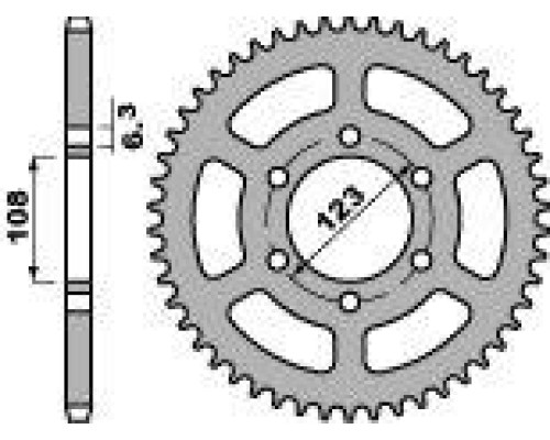 Pbr задня зірічка 4412 65 f peugeot / derbi 50 (ланцюг 420) (jtr1133.65)