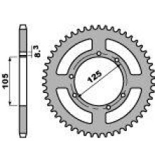 Задня зірочка pbr 4413 62 c45 hm 50 cre (ланцюг 428) (jtr1134.62)