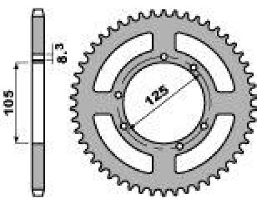 Задня зірочка pbr 4413 62 c45 hm 50 cre (ланцюг 428) (jtr1134.62)