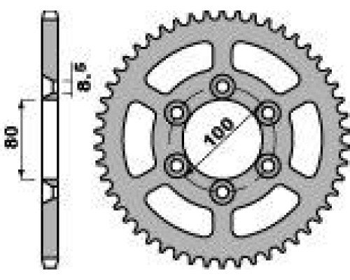 Задня зірочка pbr 4429 52 f rieju 50 rr (05) (ланцюг 420) (jtr1076.52)