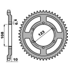 Pbr задня зірічка 4430 52 f derbi 50/ peugeot 50 (ланцюг 420)
