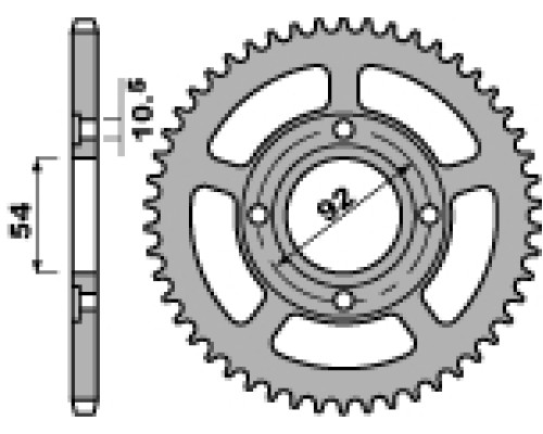 Pbr задня зірочка 4432 47 f yamaha tzr 50 rr / x-power 96-09 (jtr1078.47) (ланцюг 420)