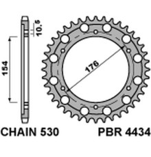Задня зірочка pbr 4434 44 c45 honda cb 1000r (08-16) (jtr1340.44) (ланцюг 530)