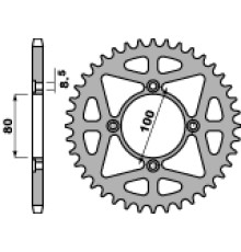 Задня зірочка pbr 4451 42 алюміній (ergal) газ газ 280/300 02-14 (ланцюг 520)