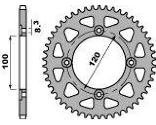 Задня зірочка pbr 4453 51 f beta 50rr 05-09 (ланцюг 420) (jtr-немає)