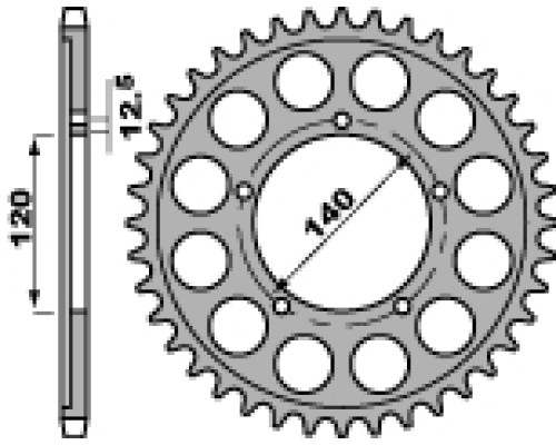 Задня зірочка pbr 4459 41 c45 suzuki gsx 1400 (01-06) (jtr1797.41) (ланцюг 530)