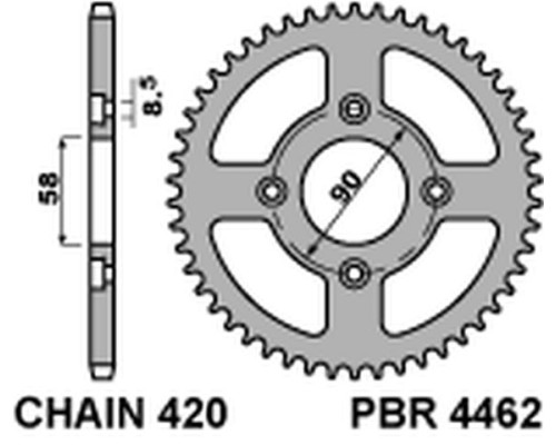Задня зірочка pbr 4462 35 f (ланцюг 420)