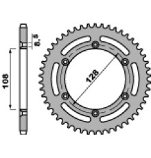 Pbr задня зірічка 4488 51 f suzuki drz 125 03-10, kawasaki klx 125 03-07 (ланцюг 428) (jtr797.51)