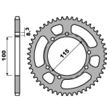 Задня зірочка pbr 4502 52 f husqvarna ch 125 sm 05, fantic 125 (ланцюг 428) (jtr-no)