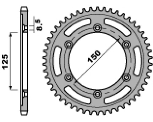 Задня зірочка pbr 4507 45 c45 ktm 690 enduro 08-10 (ланцюг 520) (же pbr=89945c45) (jtr897.45)