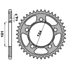 Задня зірочка pbr 4508 37 ktm 950/990/1190 rc8 /duke/ supermoto (jtr898.37) (ланцюг 525)