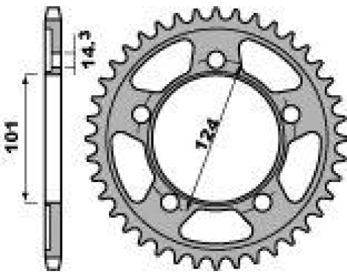 Задня зірочка pbr 4508 41 ktm 950/990/1190 rc8 /duke/ supermoto (jtr898.41) (ланцюг 525)