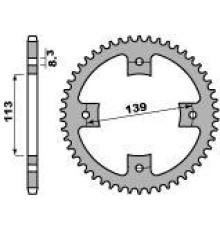 Задня зірочка pbr 4509 37 suzuki ltr 450 (+1) (jtr1760.37) (ланцюг 520)