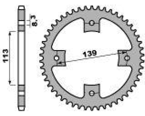Задня зірочка pbr 4509 37 suzuki ltr 450 (+1) (jtr1760.37) (ланцюг 520)