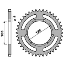 Задня зірочка pbr 4514 42 c45 газ газ 125/250 пампера (ланцюг 520) (jtr-немає)