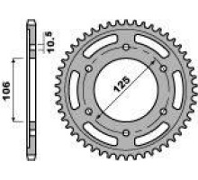 Задня зірочка pbr 4529 50 c45 triumph tiger 800 (11-16) (ланцюг.525) (jtr2014.50) daytona 675 '06-'17