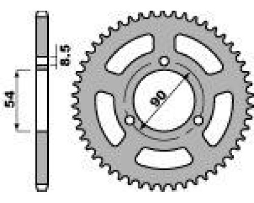 Pbr задня зірочка 4531 48 f malaguti 50 drakon (05-08) (ланцюг 420)