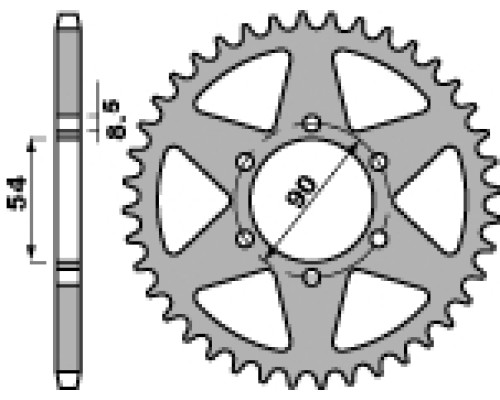 Pbr задня зірічка 4536 60 f malaguti 50 xsm 07-08 (ланцюг 420)