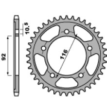 Pbr задня зірочка 4542 41 c45 kawasaki zzr 1400 (06-10) (ланцюг 530) (jtr1493.41)