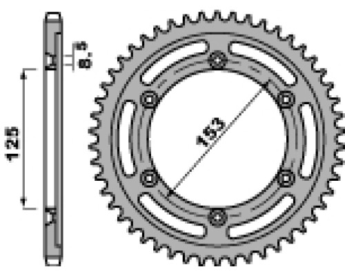 Pbr задня зірочка 4547 54 c45 honda xr 125l 03-08 (jtr1258.54) (ланцюг 428)