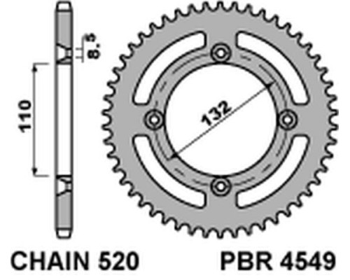 PbrЗІРКА ПОДВІЙНЕ КІЛЬЦЕ 4549 46 ktm 250 freeride (14-'20) 350 '12-'17