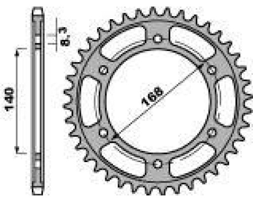 Pbr задня зірочка 4550 42 c45 bmw f 800 gs (08-16) (+1) (jtr6.42) (ланцюг 525)