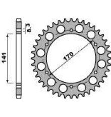 Pbr задня зірочка 4554 43 c45 bmw f 800 gs 08-09 (+1) (замінено на 4550 43) (ланцюг 525)