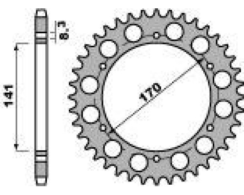 Pbr задня зірочка 4554 43 c45 bmw f 800 gs 08-09 (+1) (замінено на 4550 43) (ланцюг 525)