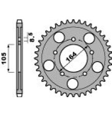 Задня зірочка pbr 4557 47 c45 gilera gp 800 (09-13), aprilia srv850 (12) (ланцюг 525) (jtr-немає)