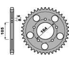Задня зірочка pbr 4557 47 c45 gilera gp 800 (09-13), aprilia srv850 (12) (ланцюг 525) (jtr-немає)