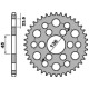 Задня зірочка pbr 4569 45 c45 yamaha 250 tricker 06-08, xg 250 tricker (ланцюг 428) (jtr-немає)