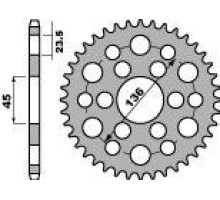 Задня зірочка pbr 4569 45 c45 yamaha 250 tricker 06-08, xg 250 tricker (ланцюг 428) (jtr-немає)