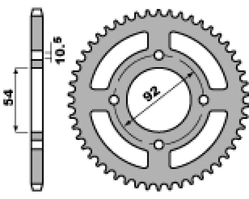 Pbr задня зірочка 4570 60 f yamaha tzr 50 x-power 07-12 (ланцюг 420) (jtr1078.60)