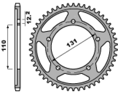 Pbr задня зірочка 4585 44 c45 bmw s1000rr`09-11 (jtr7.44) (ланцюг 525)