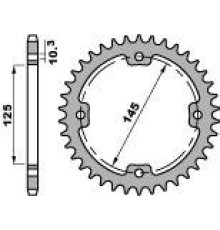 Задня зірочка pbr 4588 38 c45 yamaha yfz 450r '09-'19, yfm 250/350/450/700 raptor (jtr1857.38) (ланцюг 520)