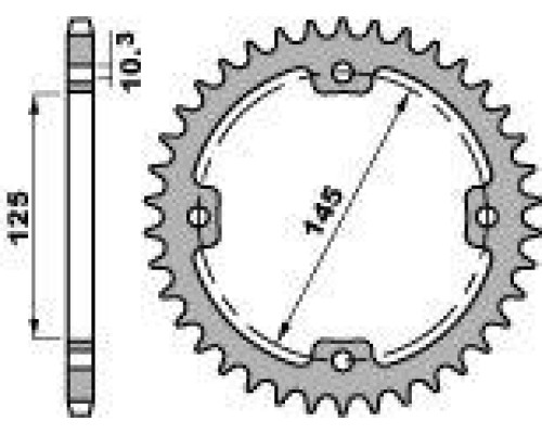 Задня зірочка pbr 4588 38 c45 yamaha yfz 450r '09-'19, yfm 250/350/450/700 raptor (jtr1857.38) (ланцюг 520)