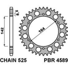 Задня зірочка pbr 4589 44 c45 hyosung gt 650 comet 04-'15 (jtr1074.44) (ланцюг 525)