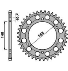Pbr задня зірочка 46113 42 c45 bmw f 650 gs 10-13, болт 10,5 мм (jtr3.42) (ланцюг 525)