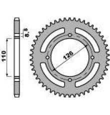 Pbr задня зірочка 4656 47 алюміній (ergal) kawasaki klx 125 (10-14) (ланцюг 428)