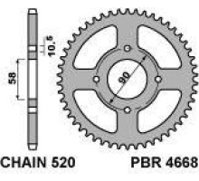 Pbr задня зірочка 4668 44 honda xl 125v varadero 01-13 (заміна на 279 44) (ланцюг 520)