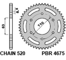 Задня зірочка pbr 4675 45 ktm 125 duke '14-18, 390 duke/rc '13-18 (jtr890.45) (ланцюг 520)