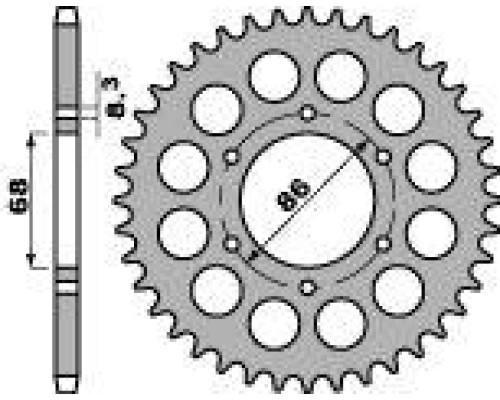 Pbr задня зірічка 468 46 f kawasaki bn 125 99-03 (ланцюг 428)