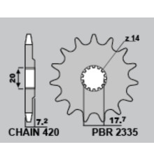 Задня зірочка pbr 4738 47 yamaha yz 65 '18-'19 (jtr1798.47)
