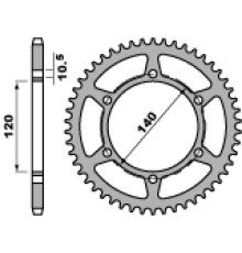 Pbr задня зірічка 475 37 c45 kawasaki w800 (11-15) (jtr1490.37) (ланцюг 520)