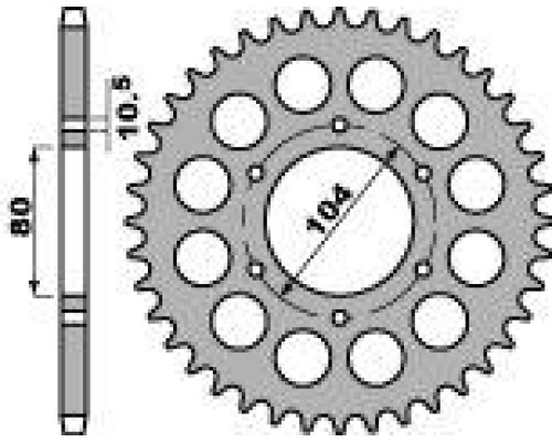 Задня зірочка pbr 488 40 f (ланцюг 530)