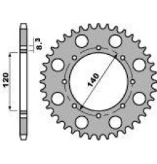 Pbr задня зірочка 491 46 c45 kawasaki kle 500 (97-04) (ланцюг 520) (jtr487.46)