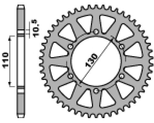 Pbr задня зірочка 504 40 c45 kawasaki el 250 96-04 (jtr486.40) (ланцюг 520)