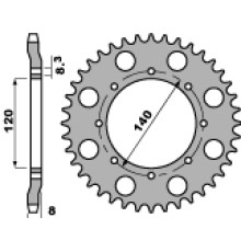 Pbr задня зірічка 506 43 c45 kawasaki klr 600 84-90 (ланцюг 520)