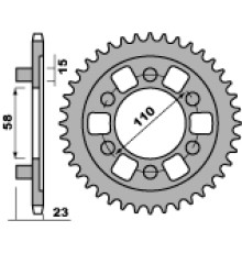 Задня зірочка pbr 5334 41 c45 aprilia red rose 125 (88-95) (ланцюг 520) (jtr20.41)