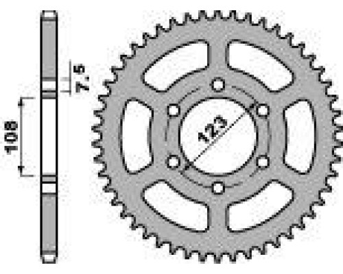 Задня зірочка pbr 707 49 c45 cagiva 50/80 (ланцюг 428)